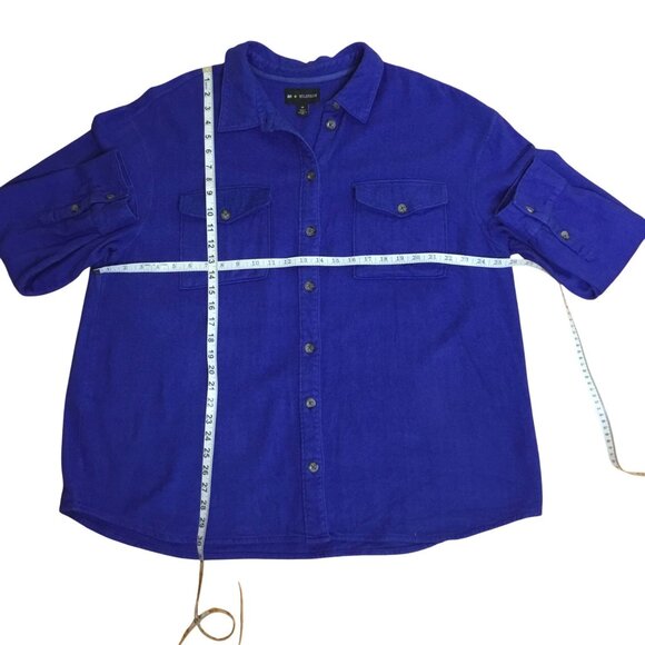 WILDFANG x BP Cobalt Blue Oversized Button Down Shirt 2X Boyfriend Relaxed Fit - Picture 5 of 7
